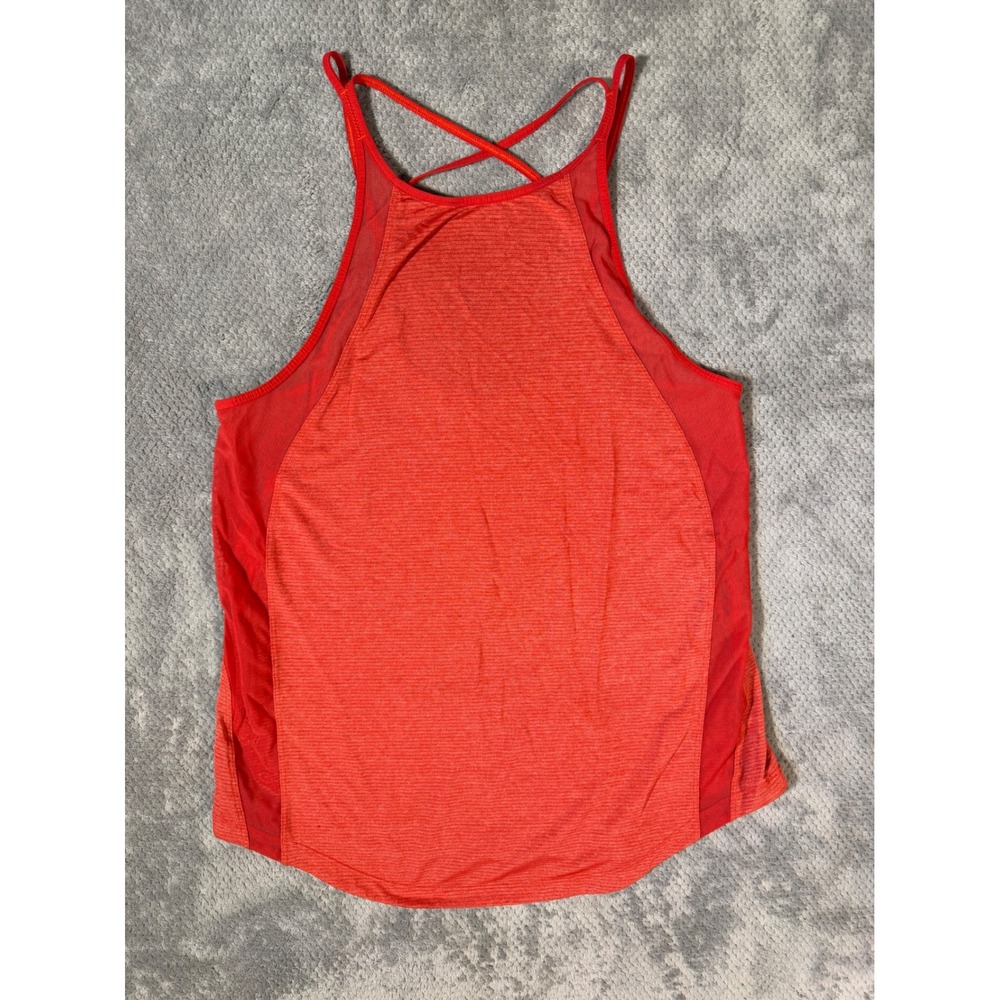 Lululemon Women's Coral Red Strappy Back Mesh Running Workout Tank Top